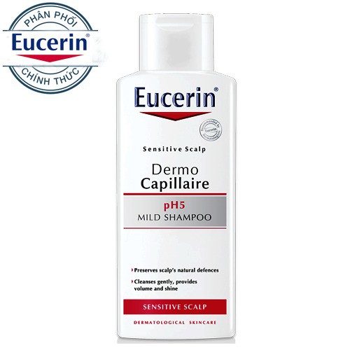 Eucerin Dermo Capillaire pH5 Mild Shampoo: Dầu Gội Cân Bằng pH Cho Tóc (250 ml)