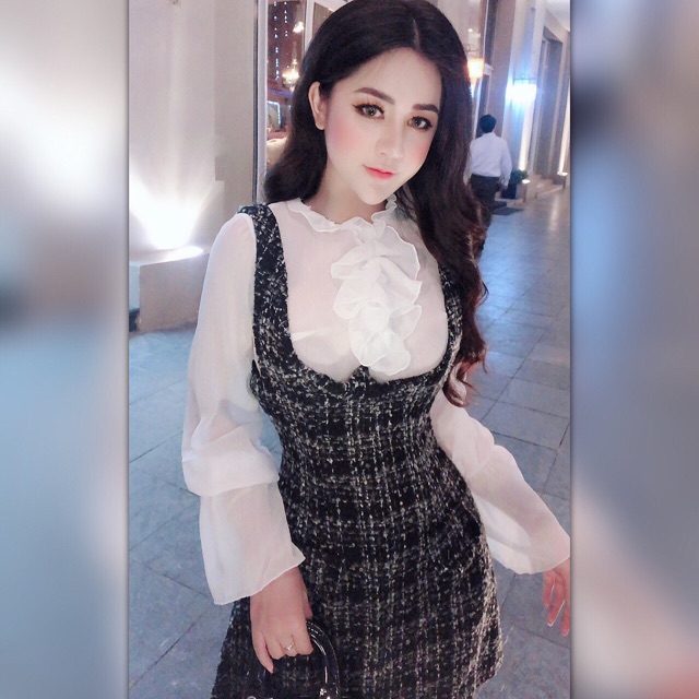 Set váy dạ + áo bèo xinhhhhhhh