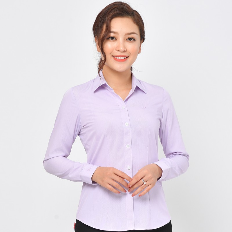 Áo sơ mi nữ Thái Hòa Shop tay dài họa tiết caro nhỏ 631 - 3 màu sắc