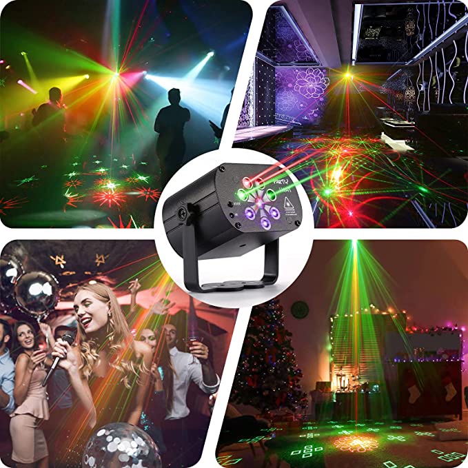 Đèn Disco 4 Họa Tiết + 3 Đèn UV + 1 Đèn LED Nhiều Màu Sắc Kèm Điều Khiển Từ Xa Cho Tiệc Tùng / Halloween