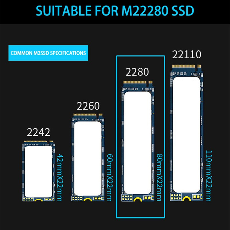 M.2 Solid State Drive Heat Sink M2 Thermal Pad SSD Nvme 2280 Gray