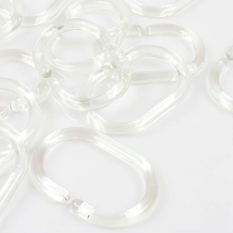 Set 12 móc nhựa treo rèm cửa nhà tắm hình chữ C