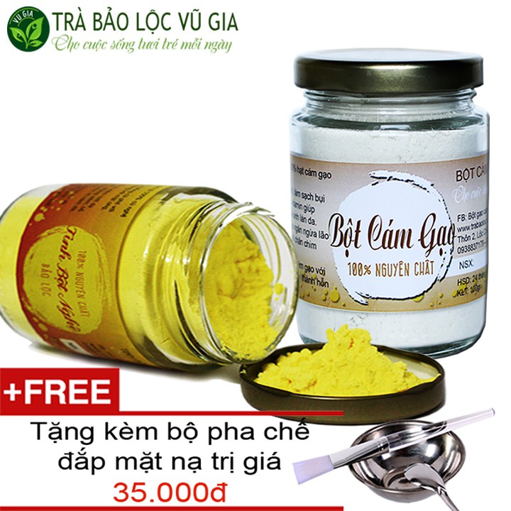 Combo Tinh Bột Nghệ + Bột Cám Gạo Vũ Gia