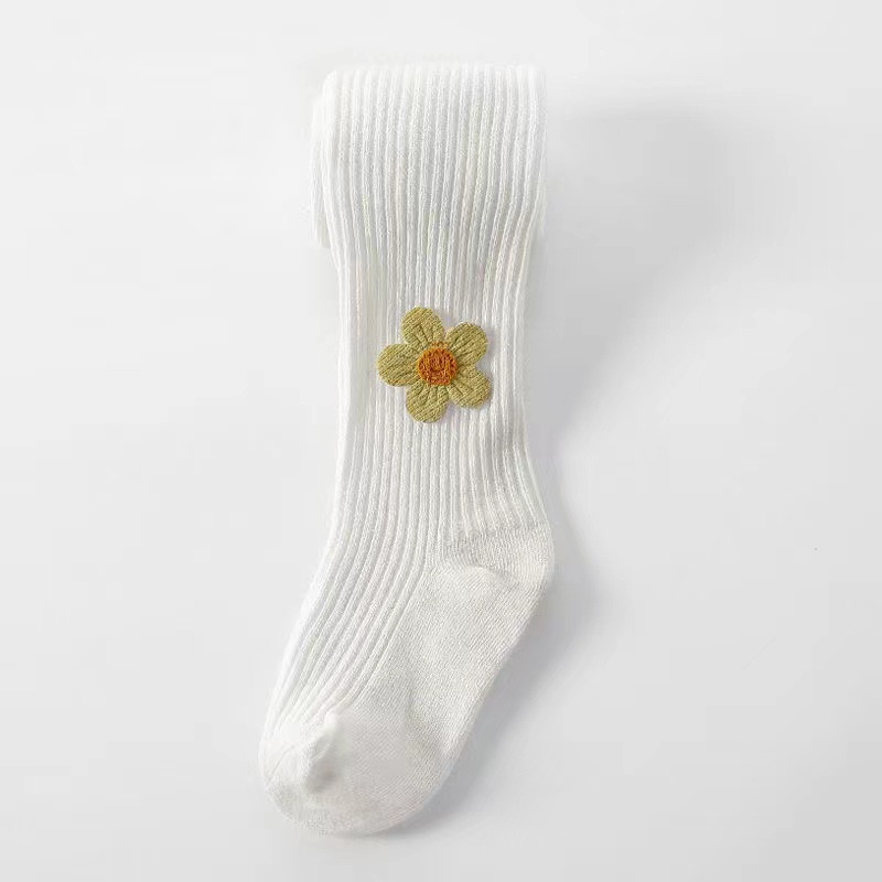 Quần Tất Cotton Mềm Mại Co Giãn Họa Tiết Hoa Dễ Thương Cho Bé Gái