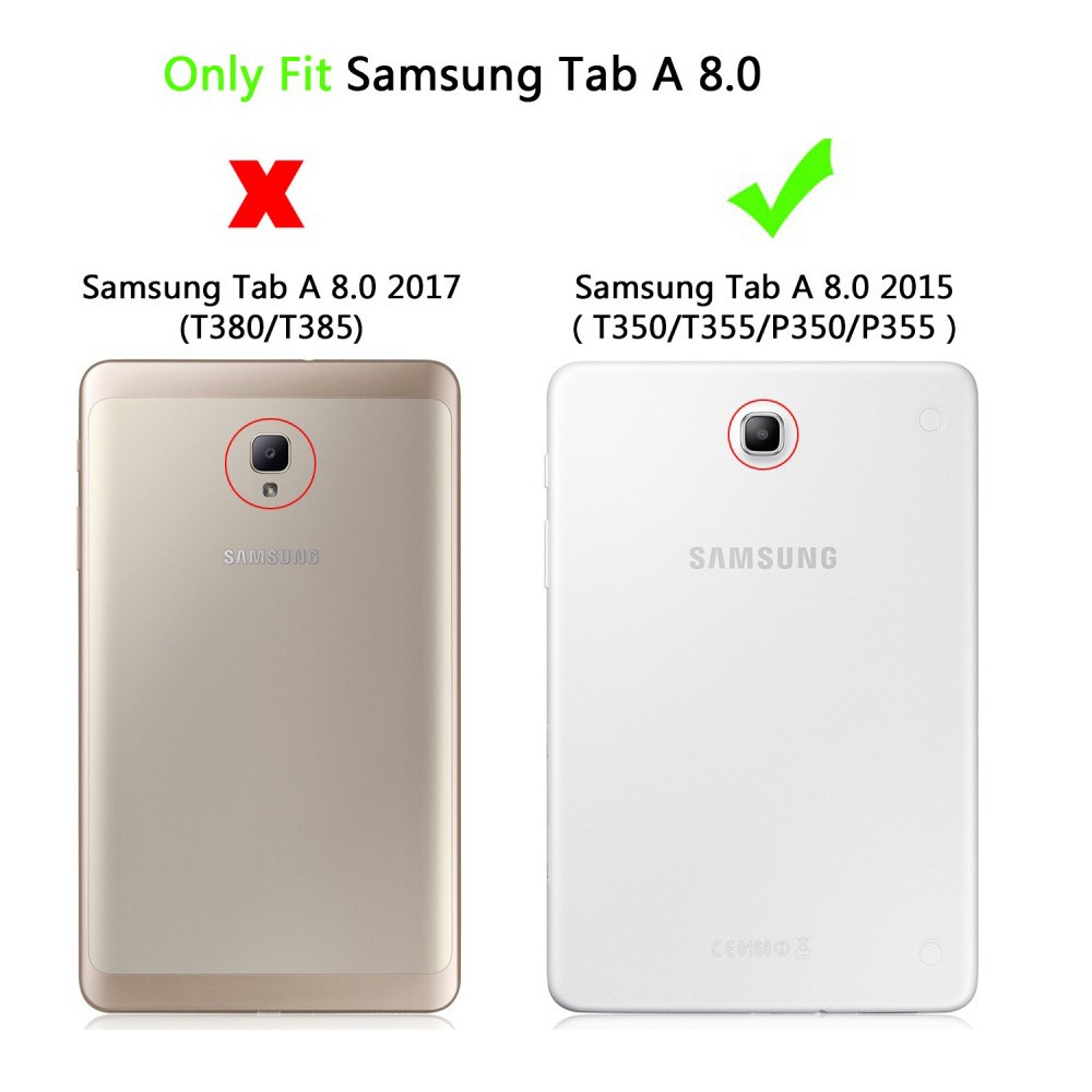 Bao da PU máy tính bảng nắp lật xoay 360 độ cho Samsung Galaxy Tab A 8.0  T350 T355 / Sm-P350 P355 với bút cảm ứng