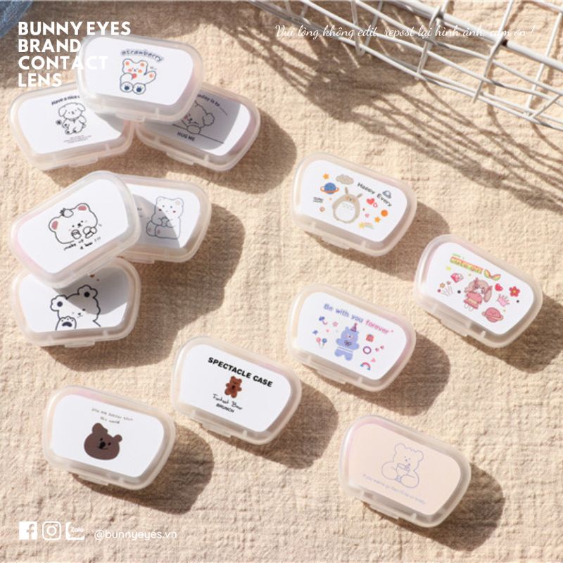 Khay Lens BUNNY EYES Có Gương - Kèm Dụng Cụ Đeo Lens