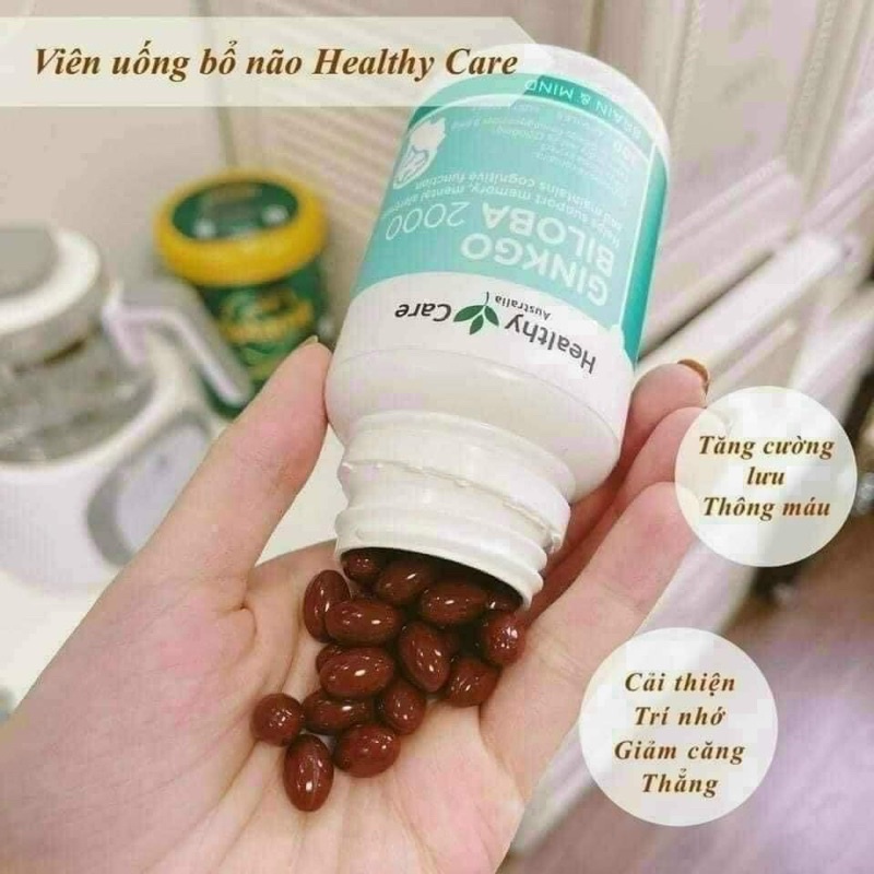 Bỗ Não Ginkgo Biloba Healthy care của Úc 100 Viên