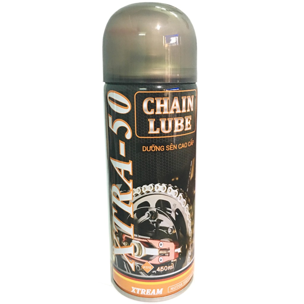 Dầu bôi trơn sên Xtra-50 Chain Lube 450ml và bàn chải vệ sinh sên cao câp