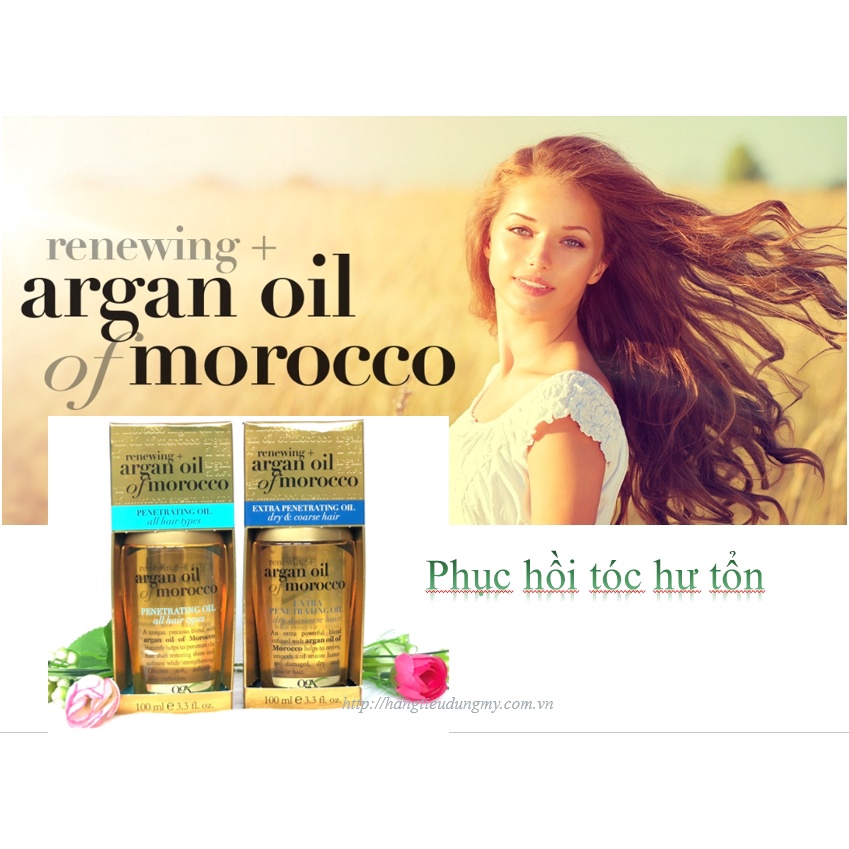 [Hàng Mỹ] Tinh dầu dưỡng tóc OGX Argan Oil of Morocco cho tóc bóng mượt và chắc khỏe