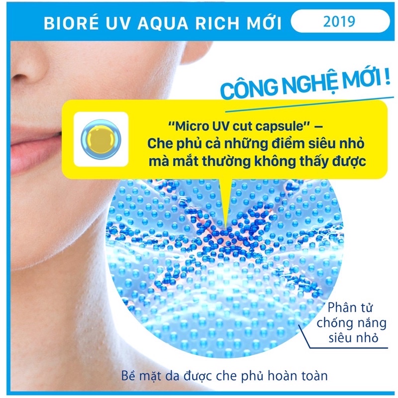 Gel chống nắng công nghệ màng nước Biore UV Aqua Rich Watery Gel SPF50 PA++++ 90ml