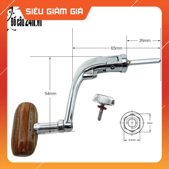 Tay quay máy câu núm gỗ tay quay máy câu shimano kim loại ĐỒ CÂU ANH QUÂN