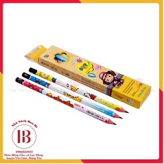 Hộp 10 chiếc bút chì gỗ 2B TL GP-03, bút chì học sinh tập viết, luyện chữ, thi trắc nghiệm, vpp giá rẻ