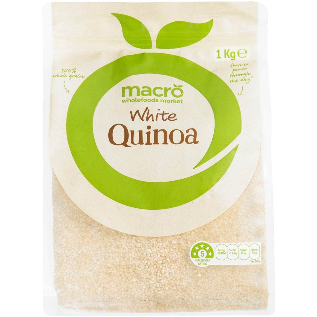 Hạt diêm mạch trắng hữu cơ Macro White Quinoa Organic 1KG - Úc