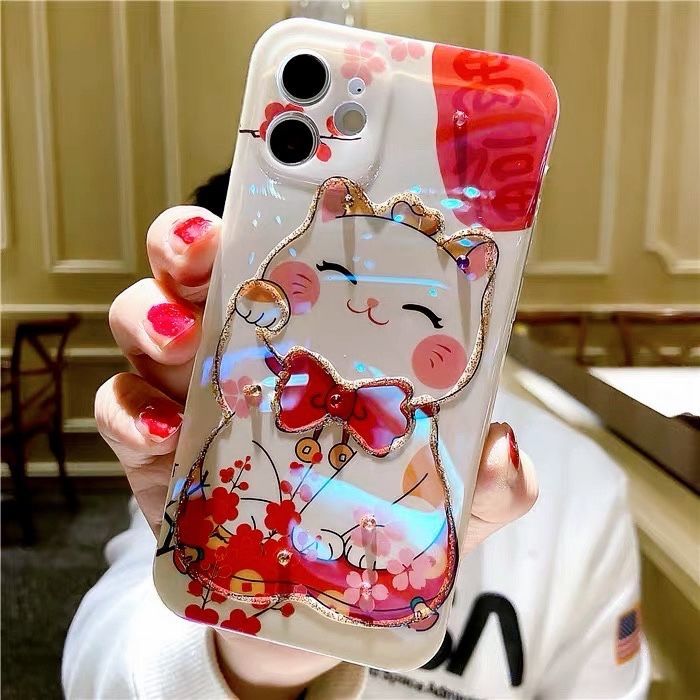 Ốp Lưng Hình Mèo Cầu Tài Nhiều Mẫu Mã Cho Điện Thoại iPhone 7 8 x xr xs 11 12 13 14 pro max