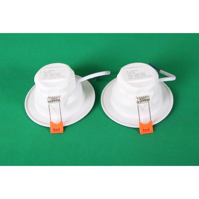Bộ 2 Đèn Led âm trần đổi màu 5w viền bạc/vàng, đèn trang trí giá rẻ