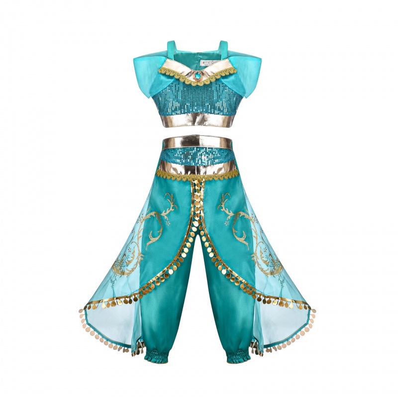 Công chúa jasmine dress halloween costume aladdin new jasmine children's set princess dress jasmine new dress
