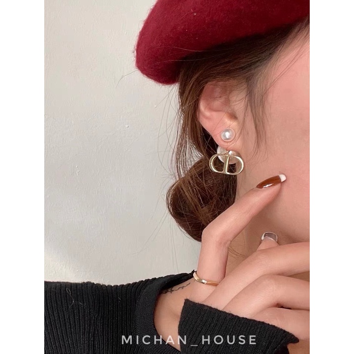 Hoa tai đính ngọc trai nhân tạo sang trọng, cá tính