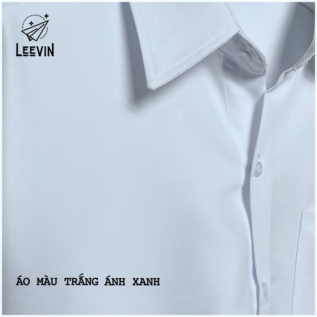 Áo Sơ Mi Nữ Form Rộng TRƠN Basic Unisex Dài Tay Trắng và Đen Kiểu áo sơ mi nữ Bigsize suông Leevin Store