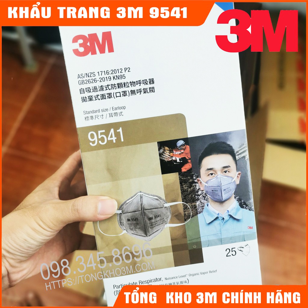 1 Hộp Khẩu Trang 3M N95 Chống Dịch, Chống Bụi Siêu Mịn, Chống Vi Khuẩn