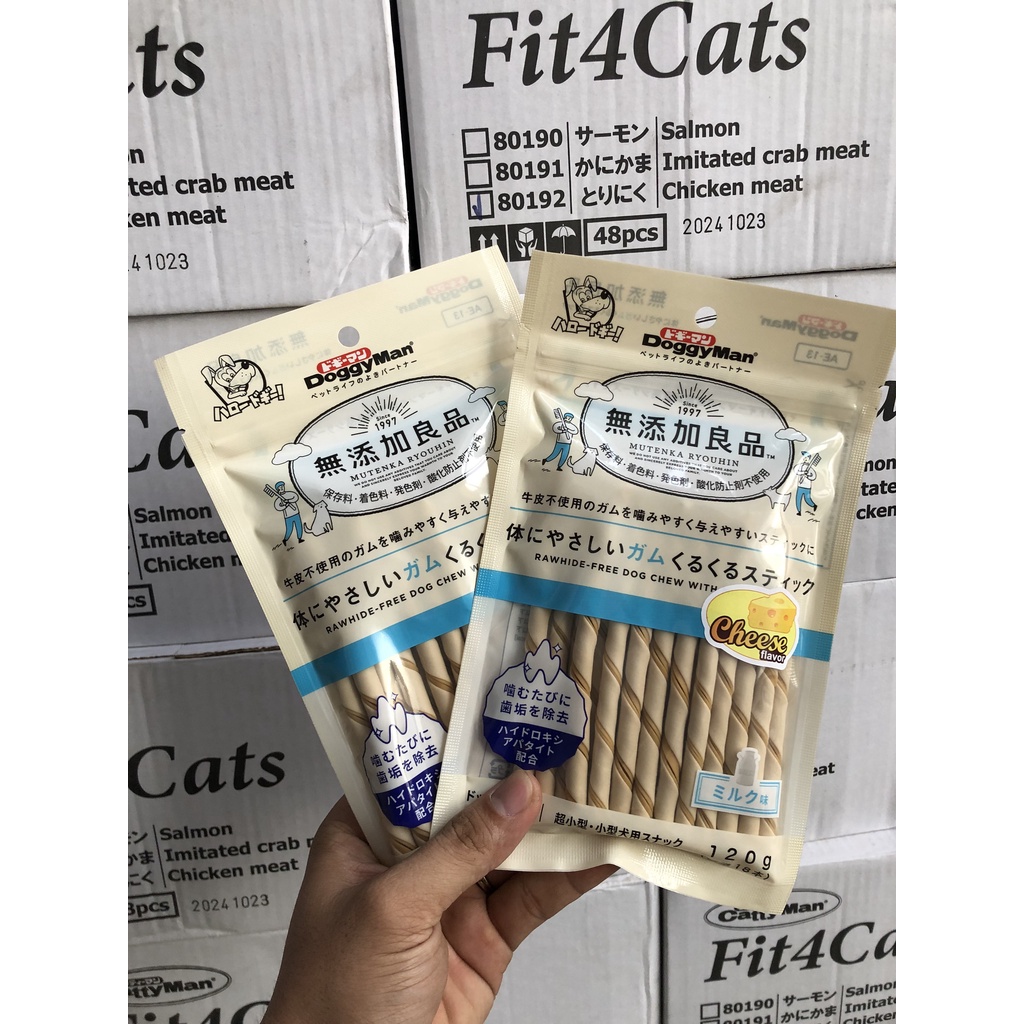 Que gặm DoggyMan hương phô mai 120g dành cho chó cưng - 81938