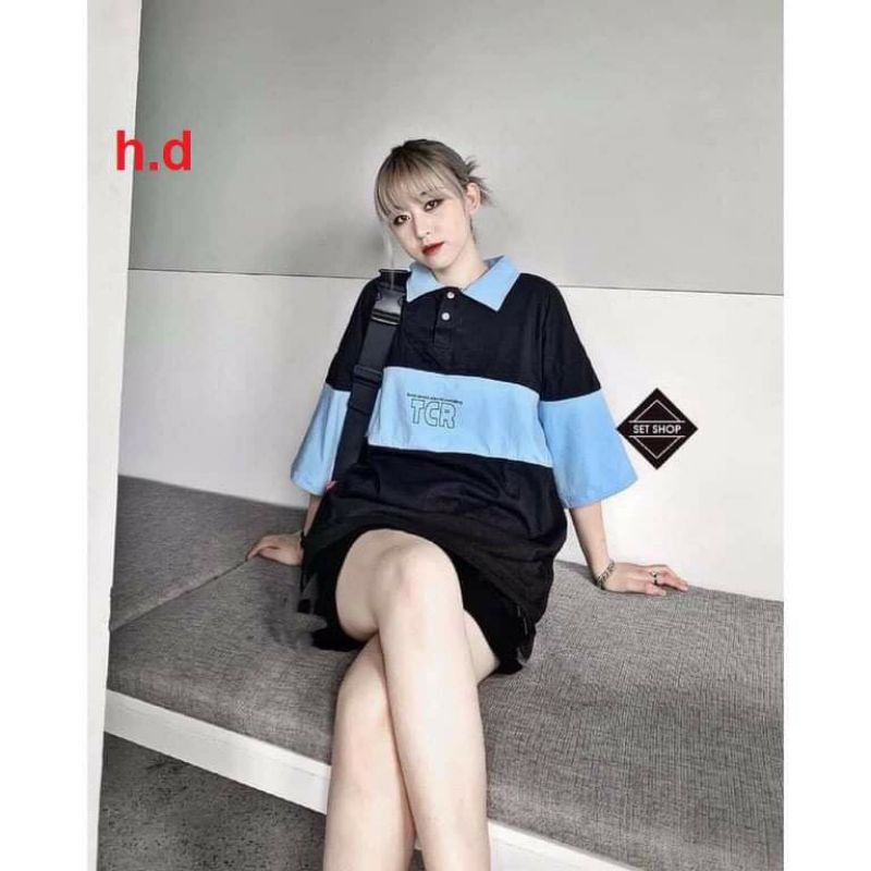 Bộ Set Áo Zaplang phối TCR mix áo polo cổ trụ+ thun Unisex Cotton chuẩn ảnh Đồ Đôi - Sét nam nữ Đẹp HotTrend
