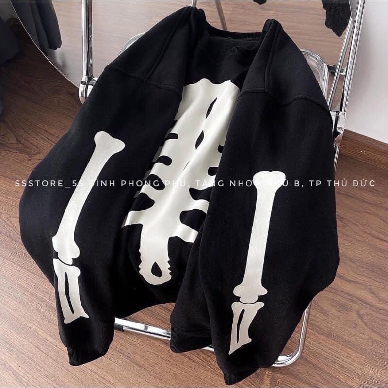 [SIÊU HÓT] Áo Sweater Nỉ Form Rộng Tay Phồng Xương Cá (Ảnh Thật)