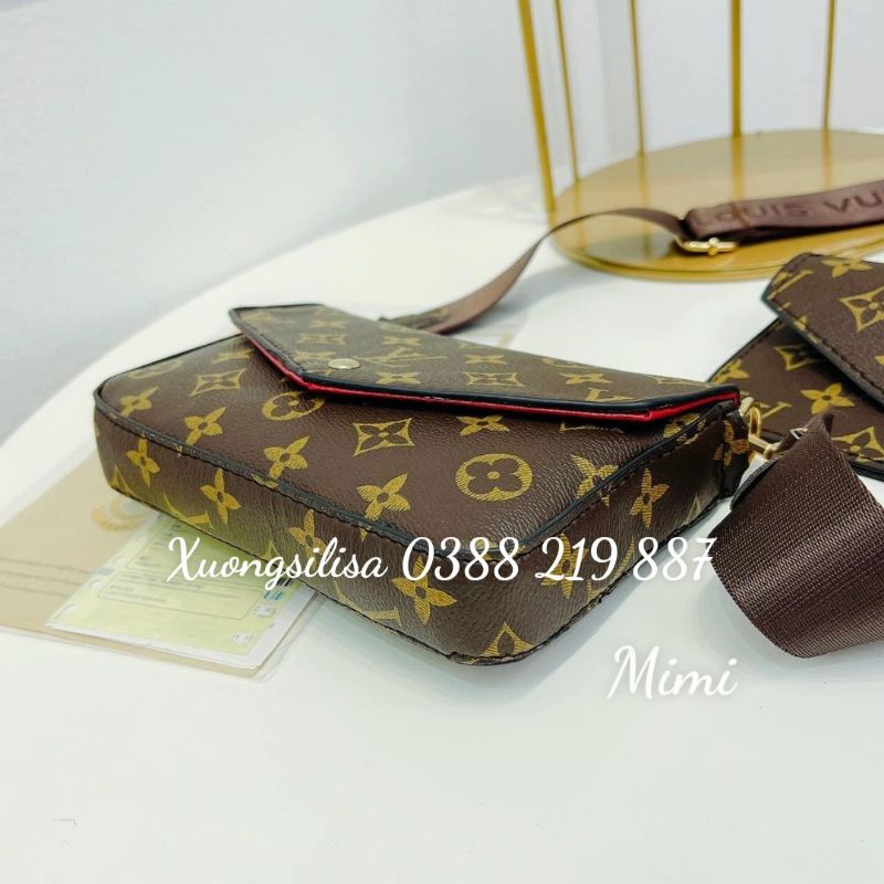 Sét Túi Đeo Chéo Eo Vì Tặng Kèm Ví Nhỏ Dây Dù Bản To Size 20