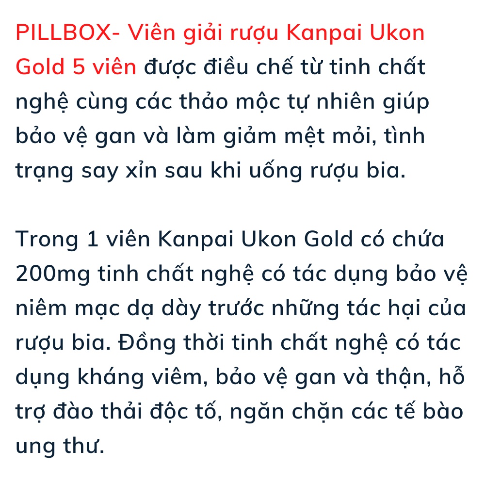 Viên nghệ Pillbox Gold vỉ 5 viên Nhật Bản | 4571139244536 | Kan Japan