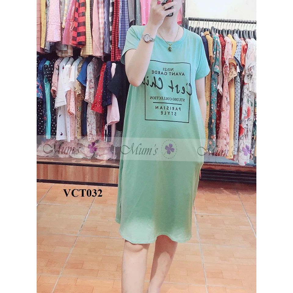 ĐẦM BẦU FREESHIP Vải cotton suông chữ Cert Chic Váy bầu thiết kế