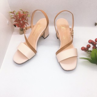 Giày cao gót sandal 7 phân quai bản cách điệu