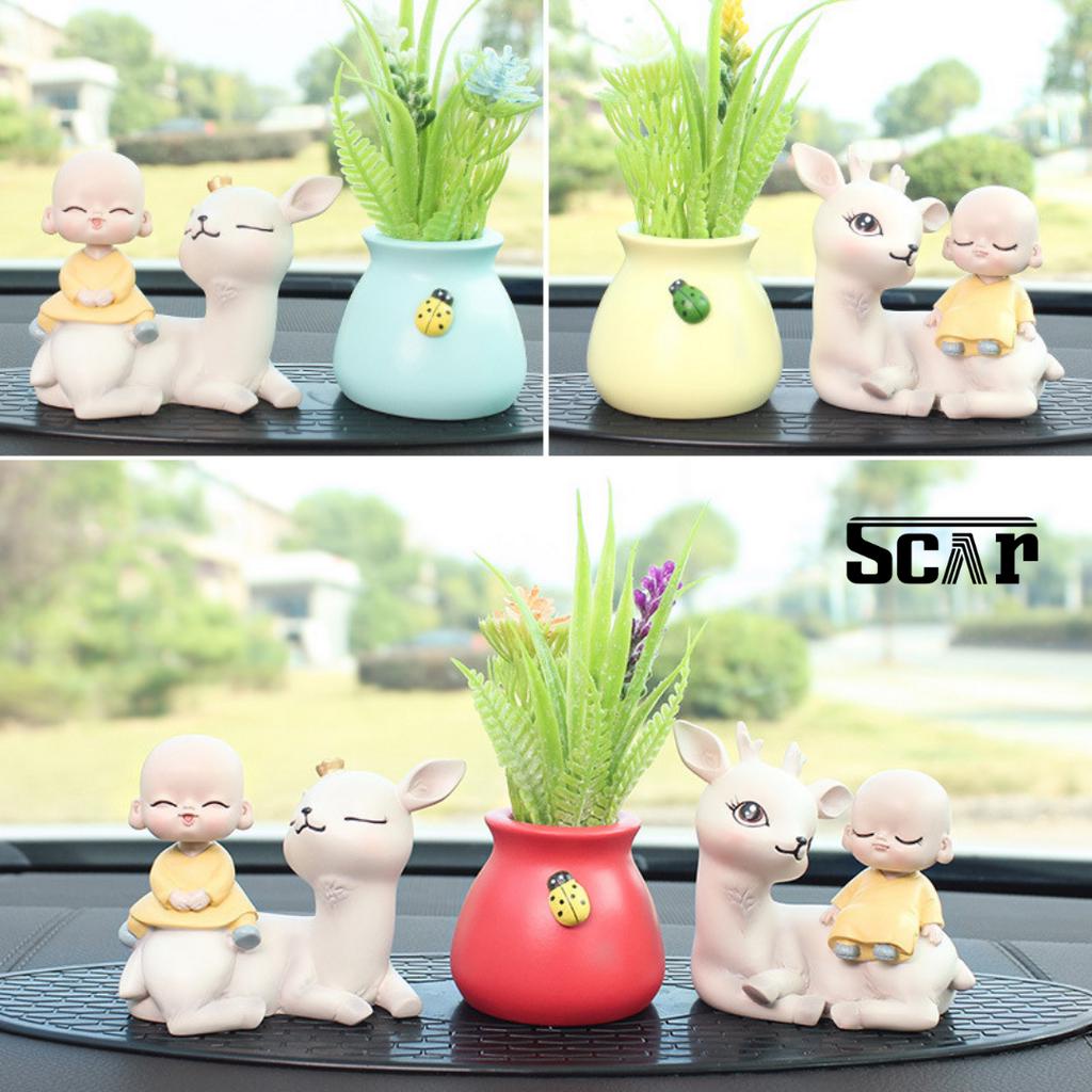 Tượng Chú Tiểu Đàu Lắc Lư Ngồi Hươu Bình An, Ngộ Nghĩnh