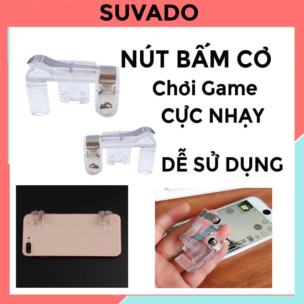 Bộ 2 Nút Bấm Chơi Game PUBG Mobile, Ros Mobile, Ipad kim loại trong suốt cực nhạy dễ sử dụng F3 (Nút cơ) SUVADO