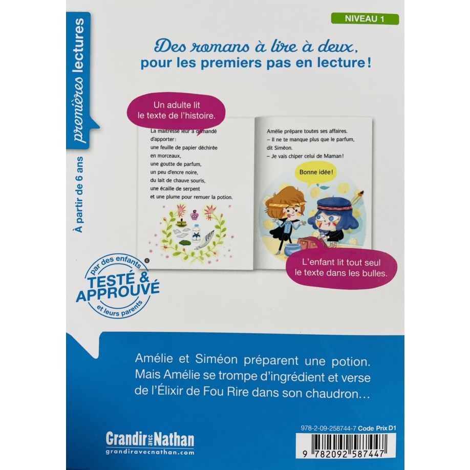 Sách luyện đọc tiếng Pháp: Première Lecture - Amélie Maléfice - Niveau 1 (Phù thủy Amelie trình độ 1)