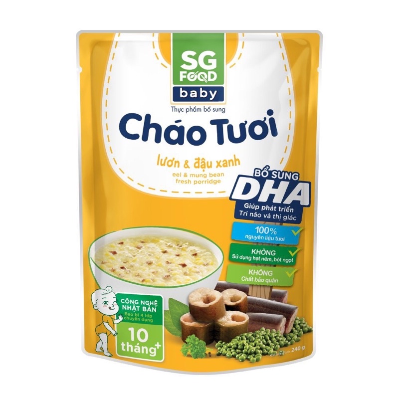 Cháo tươi Sài gòn Food Baby 240 Cho Bé từ 10 Tháng 6 vị