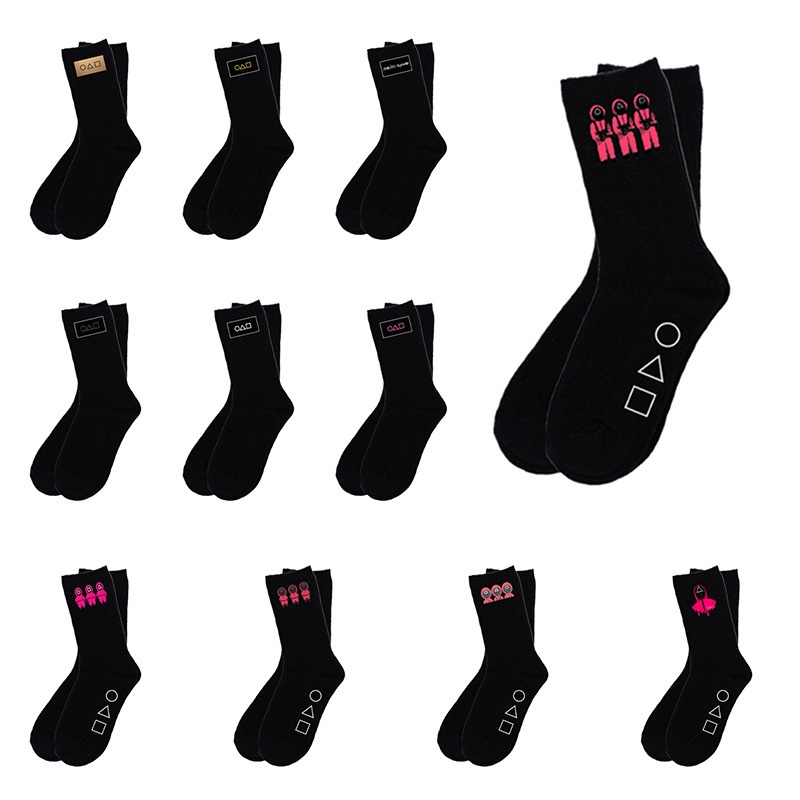 Tmdbyx 1 đôi tất dài giữ ấm hình mực chơi game