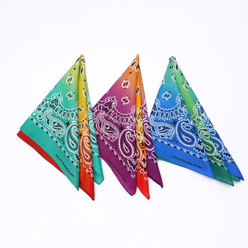 Khăn Vuông Cotton Họa Tiết Hoa Màu Sắc Cầu Vồng Dành Cho Nam Và Nữ