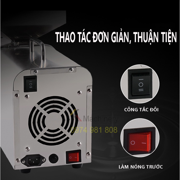 GD-09/888A | Máy ép dầu thực vật mini dùng cho gia đình: lạc, đậu nành, mè v.v… năng suất 3 – 6 kg dầu/giờ