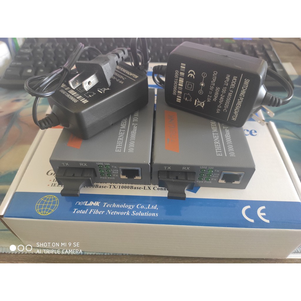 1 Cặp converter quang 2 sợi netlink HTB-GS-03 10 / 100/1000Mb/s