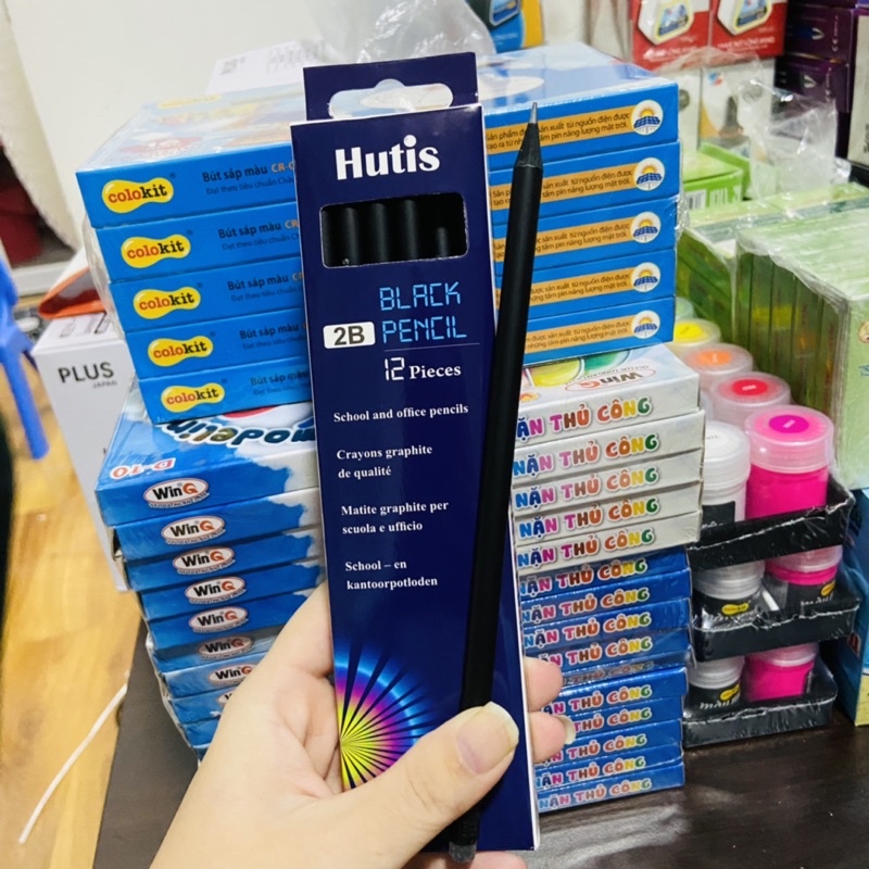 VIẾT CHÌ GỖ ĐEN 2B HUTIS CAO CẤP 4 chiếc