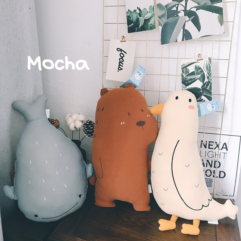 ❤ Gối Ôm Nhồi Bông Hình Cá Voi / Gấu Nâu / Chim Cáo / Gấu Nâu Dễ Thương Dùng Làm Quà Tặng Sinh Nhật / Lễ Tình Nhân