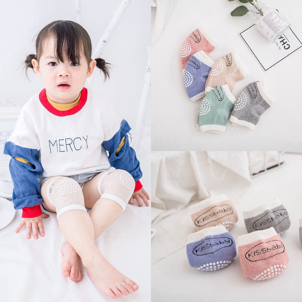Vớ Chất Liệu Cotton Bảo Vệ Đầu Gối Chống Trượt Cho Bé