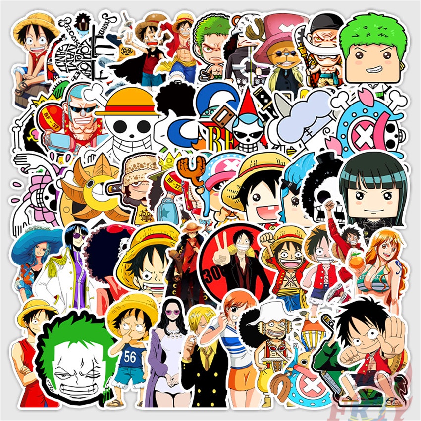 ❉ One Piece Series 04 Stickers ❉ 50Pcs/Set Anime DIY Fashion Waterproof  Mixed Luggage Laptop Skateboard Doodle Decals Stickers