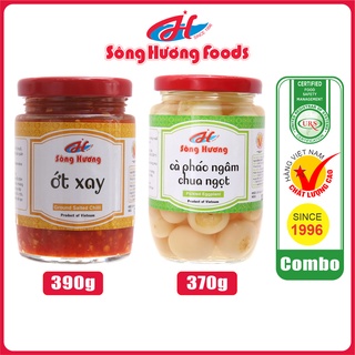 Combo 1 Hũ Cà Pháo Ngâm Chua Ngọt 370g + 1 Hũ Ớt tươi xay 390g Sông Hương Foods