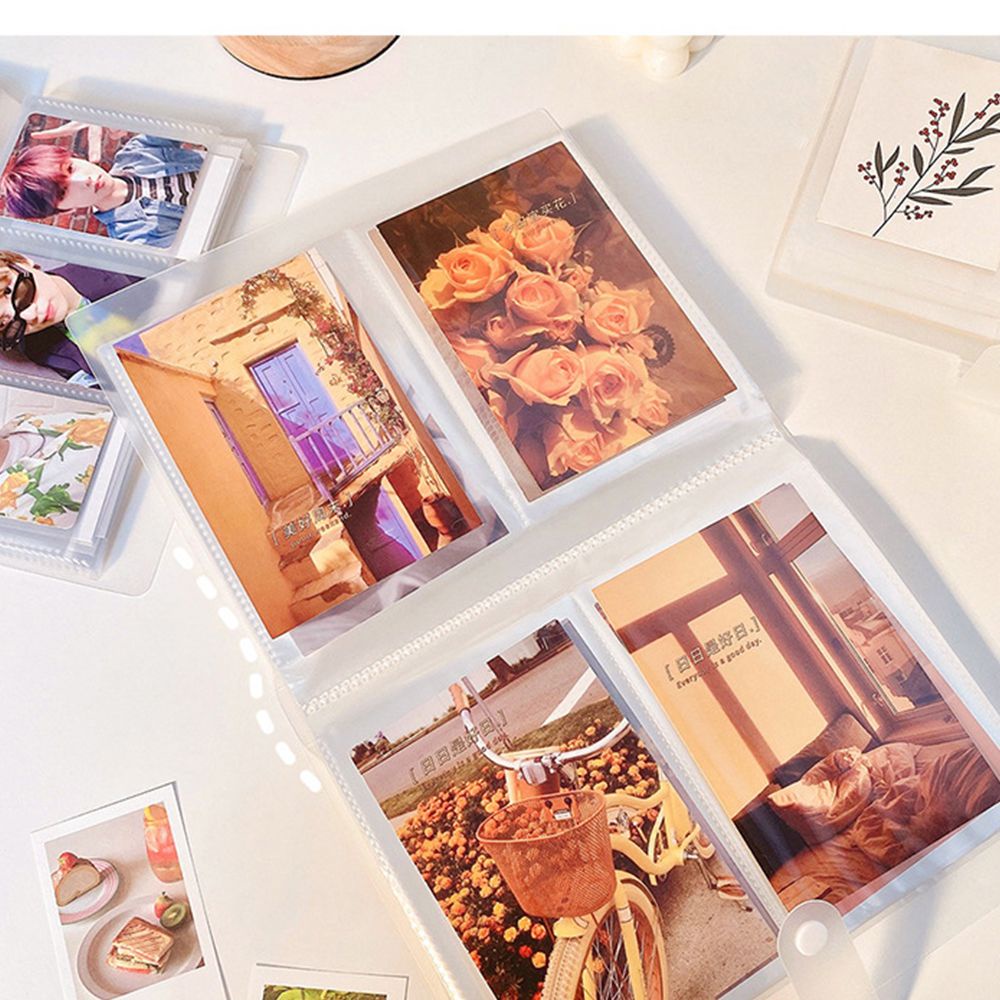 [Hàng mới về] Cuốn album trong suốt sức chứa lớn chống thấm nước đựng ảnh/sticker dán móng có nút gài thuận tiện