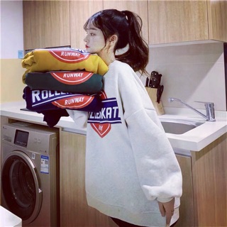áo sweater vải nỉ lót bông dày dặn in Roll