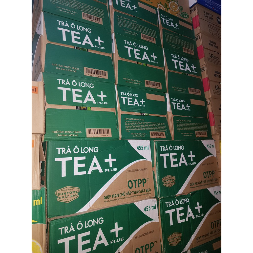 Thùng 24 Chai Trà Ô Long Tea Plus Chai Nhựa PEP 455ml Date Luôn Mới