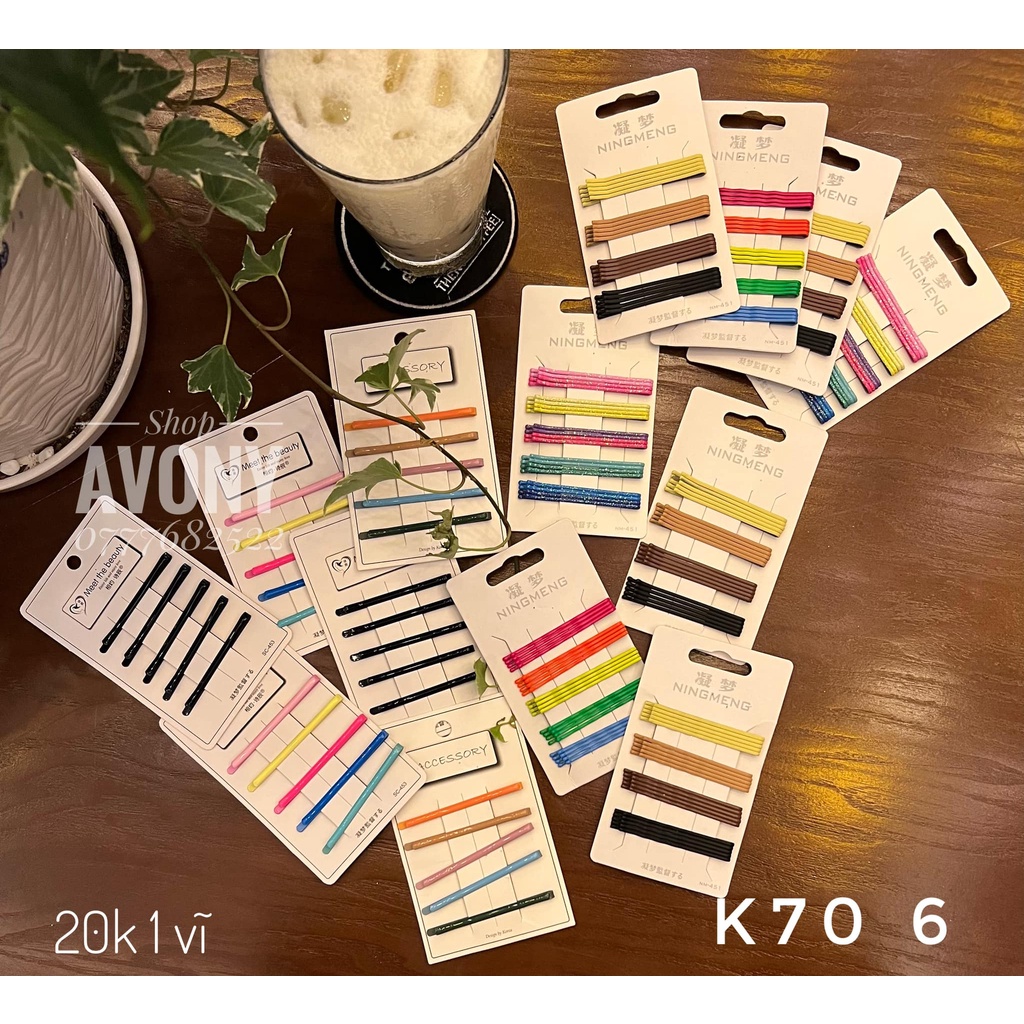 1 set kẹp tăm màu, tăm đen - kẹp ghim, kẹp xẹt mái