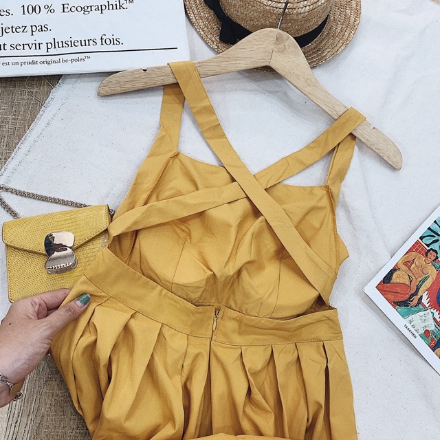 ĐẦM MAXI VÀNG HỞ LƯNG | BigBuy360 - bigbuy360.vn