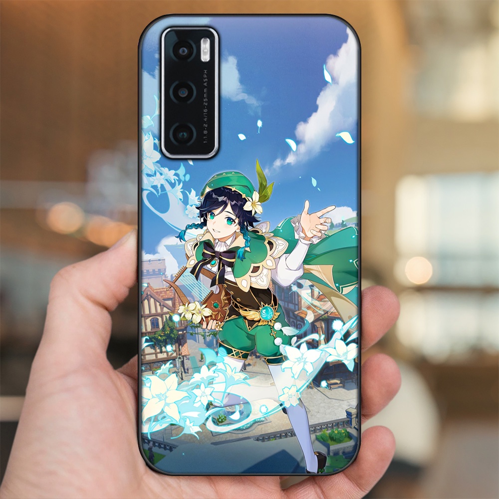Ốp lưng Vivo V20 SE viền đen in hình Venti Genshin Impact