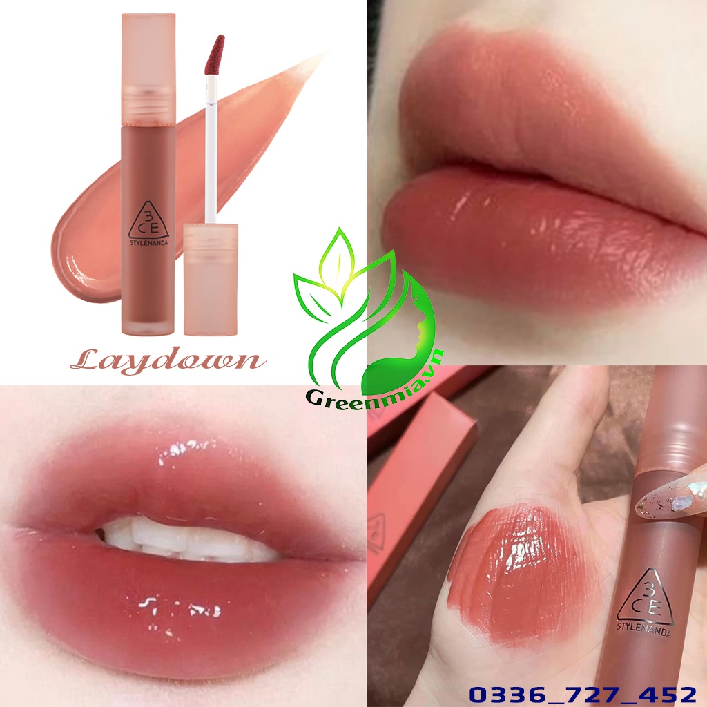 Son 3CE Blur Water Tint Laydown Son Kem Tint Lì Màu Hồng Đào Nude Pha Hồng Nâu
